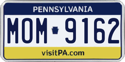 PA license plate MOM9162