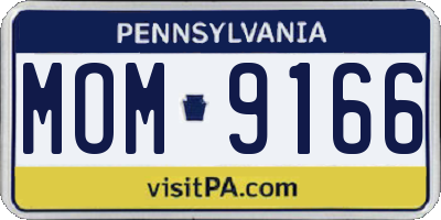 PA license plate MOM9166