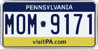PA license plate MOM9171