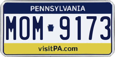 PA license plate MOM9173
