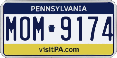 PA license plate MOM9174