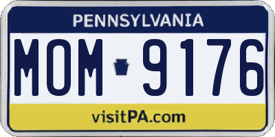PA license plate MOM9176