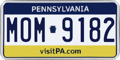 PA license plate MOM9182