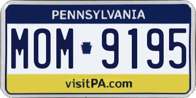 PA license plate MOM9195