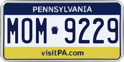 PA license plate MOM9229