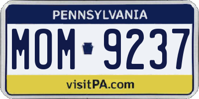 PA license plate MOM9237