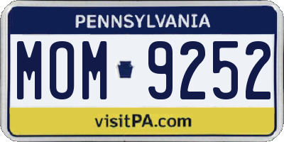 PA license plate MOM9252