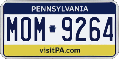 PA license plate MOM9264