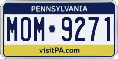 PA license plate MOM9271