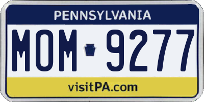 PA license plate MOM9277