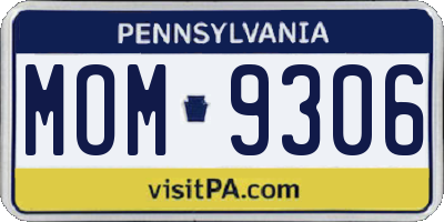 PA license plate MOM9306