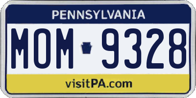 PA license plate MOM9328