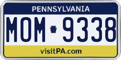 PA license plate MOM9338