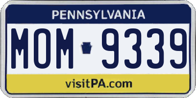 PA license plate MOM9339