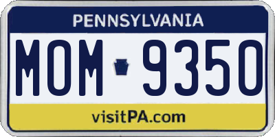 PA license plate MOM9350