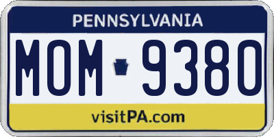 PA license plate MOM9380