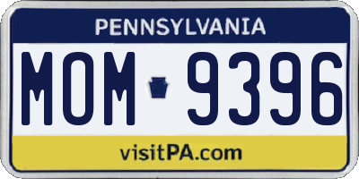 PA license plate MOM9396