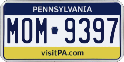 PA license plate MOM9397
