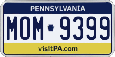 PA license plate MOM9399