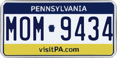 PA license plate MOM9434