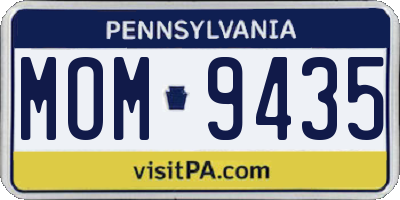 PA license plate MOM9435