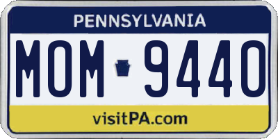 PA license plate MOM9440