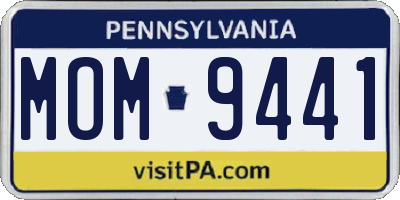PA license plate MOM9441