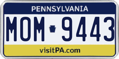 PA license plate MOM9443