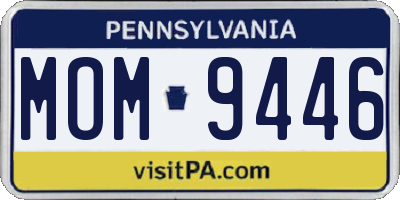 PA license plate MOM9446