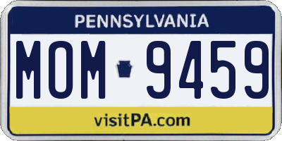 PA license plate MOM9459