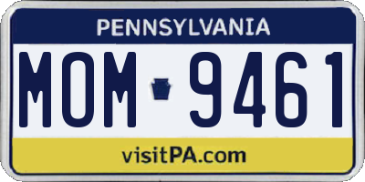 PA license plate MOM9461