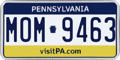 PA license plate MOM9463