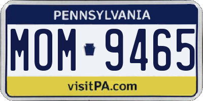 PA license plate MOM9465