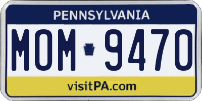 PA license plate MOM9470