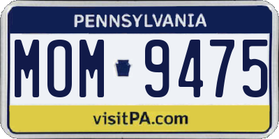 PA license plate MOM9475
