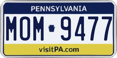 PA license plate MOM9477