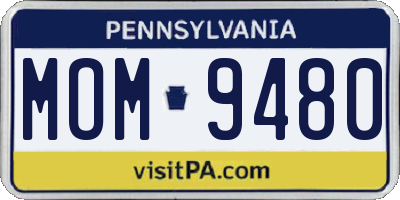 PA license plate MOM9480