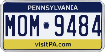 PA license plate MOM9484