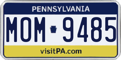 PA license plate MOM9485