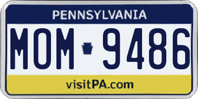 PA license plate MOM9486
