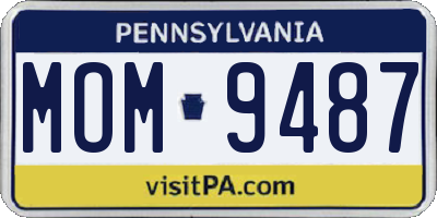 PA license plate MOM9487