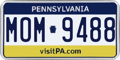 PA license plate MOM9488