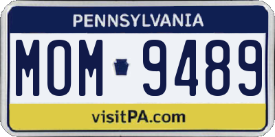 PA license plate MOM9489