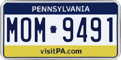PA license plate MOM9491