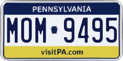 PA license plate MOM9495