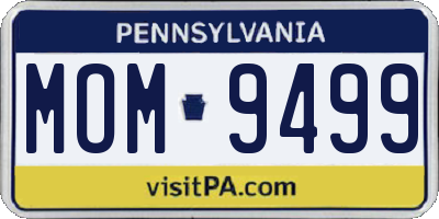 PA license plate MOM9499