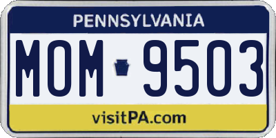 PA license plate MOM9503