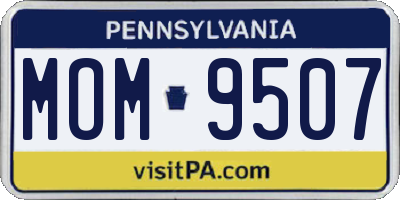 PA license plate MOM9507