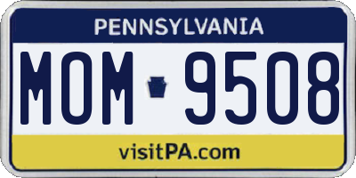 PA license plate MOM9508