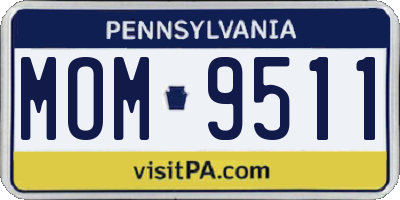 PA license plate MOM9511